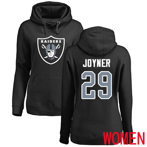 Oakland Raiders Black Women Lamarcus Joyner Name and Number Logo NFL Football #29 Pullover Jersey->women nfl jersey->Women Jersey